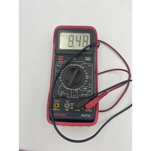 Cen-Tech P37772 Digital Multimeter Red Tested Working Good Condition